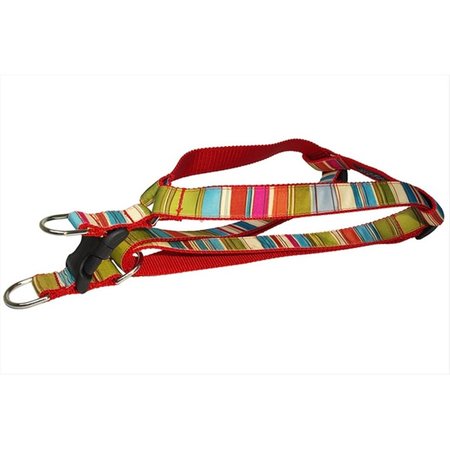 FLYFREE STRIPE-RED-MULTI3-H Multi Stripe Dog HarnessRed Medium FL504110